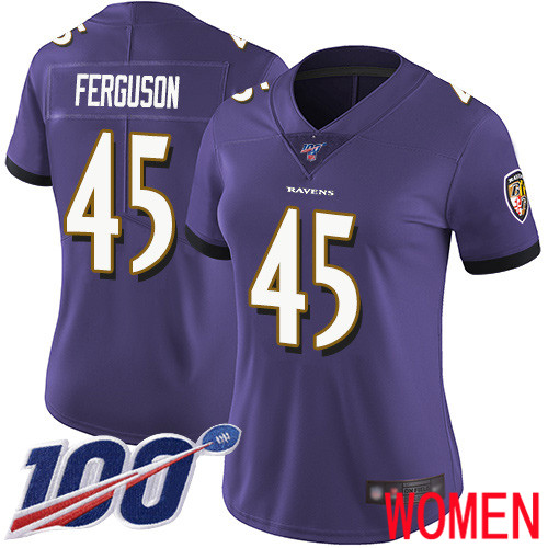 Baltimore Ravens Limited Purple Women Jaylon Ferguson Home Jersey NFL Football #45 100th Season Vapor Untouchable